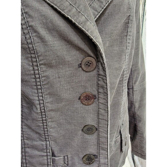 Marc Aurel Charcoal Grey Corduroy Basic Jacket Coat Women's Size 38 Lightweight - Picture 2 of 8